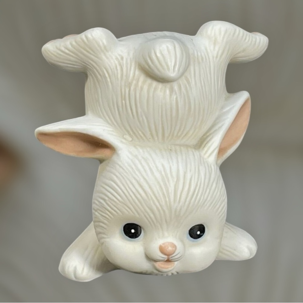 Set of 2🐰Vintage HOMCO #1454 Playful Bunny Rabbit Figurines Ceramic - Picture 8 of 13